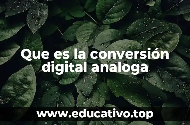 Que es la conversión digital analoga