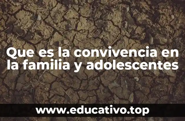 Que es la convivencia en la familia y adolescentes