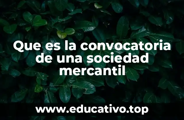 Que es la convocatoria de una sociedad mercantil