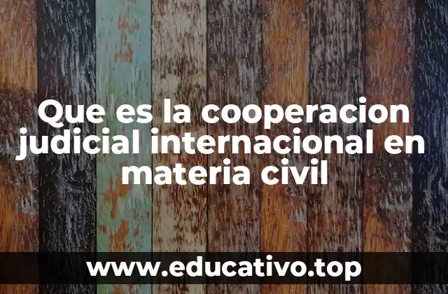 Que es la cooperacion judicial internacional en materia civil