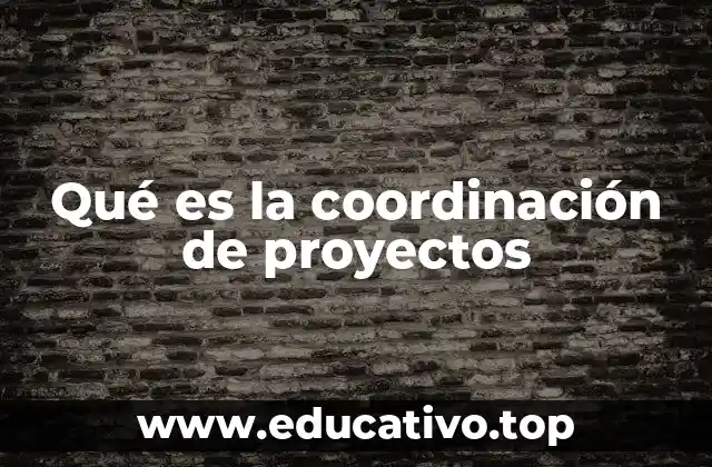 Qué es la coordinación de proyectos