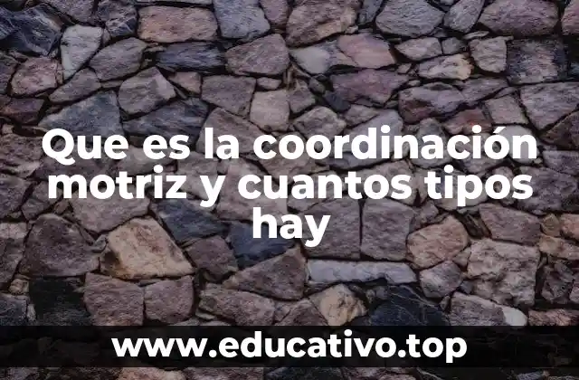 Que es la coordinación motriz y cuantos tipos hay
