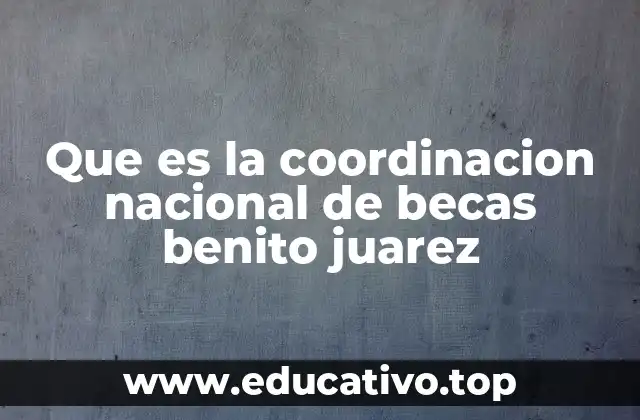 Que es la coordinacion nacional de becas benito juarez