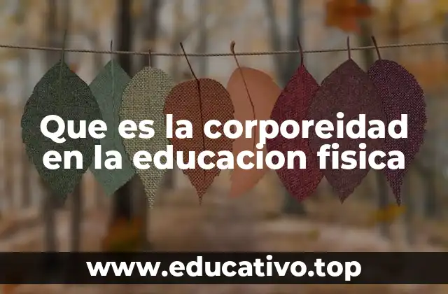 Que es la corporeidad en la educacion fisica