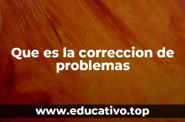 Que es la correccion de problemas