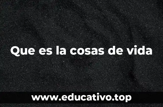Que es la cosas de vida