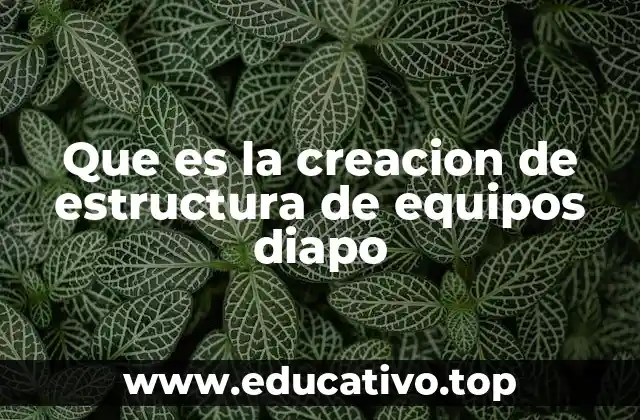 Que es la creacion de estructura de equipos diapo