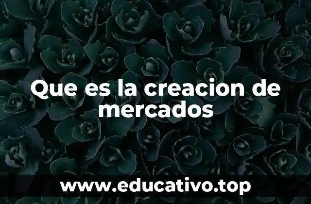 Que es la creacion de mercados