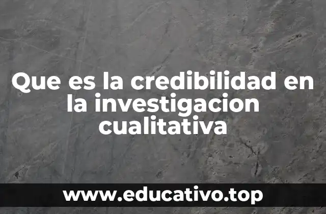 Que es la credibilidad en la investigacion cualitativa