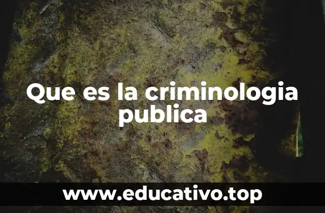 Que es la criminologia publica