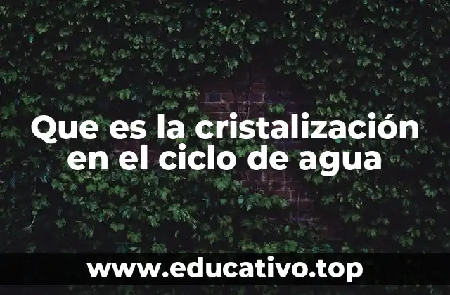 Que es la cristalización en el ciclo de agua