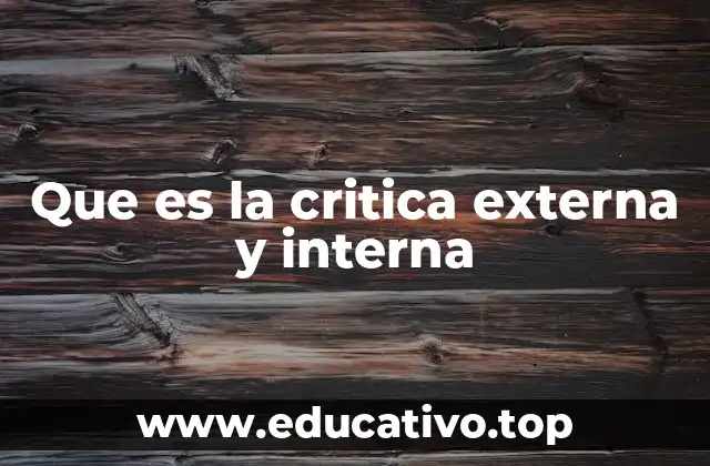 Que es la critica externa y interna