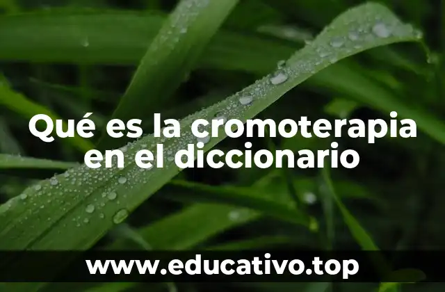 Qué es la cromoterapia en el diccionario
