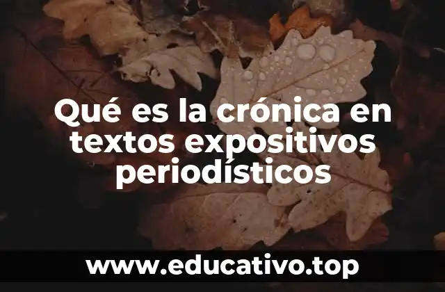 Qué es la crónica en textos expositivos periodísticos