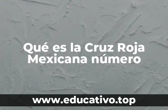 Qué es la Cruz Roja Mexicana número