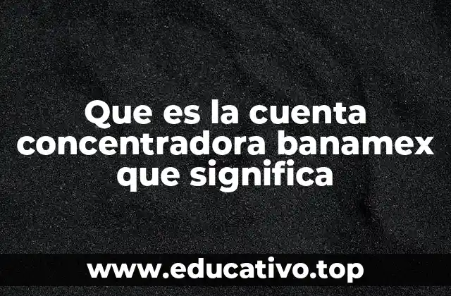 Que es la cuenta concentradora banamex que significa