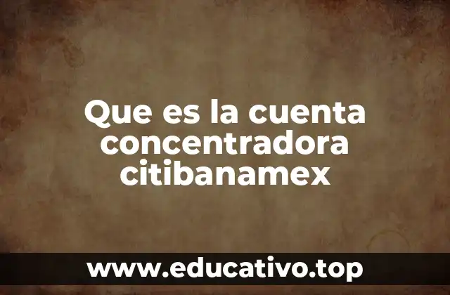 Que es la cuenta concentradora citibanamex