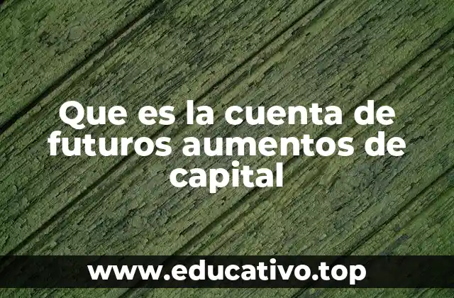 Que es la cuenta de futuros aumentos de capital