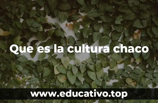 Que es la cultura chaco
