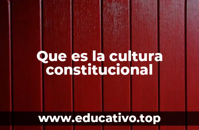 Que es la cultura constitucional