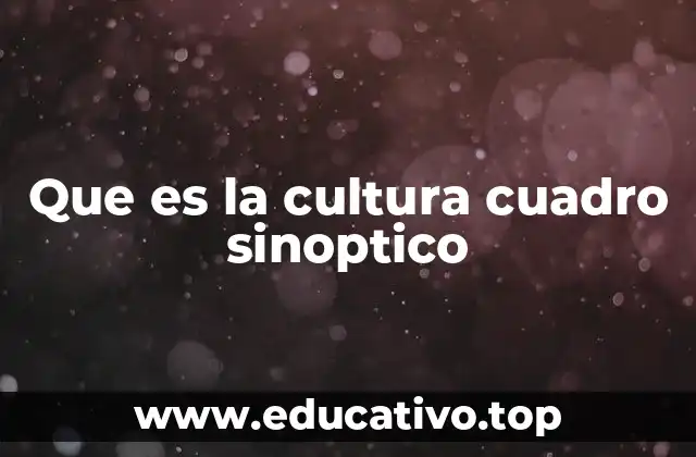 Que es la cultura cuadro sinoptico