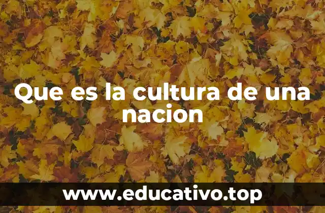 Que es la cultura de una nacion