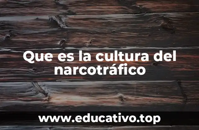 Que es la cultura del narcotráfico