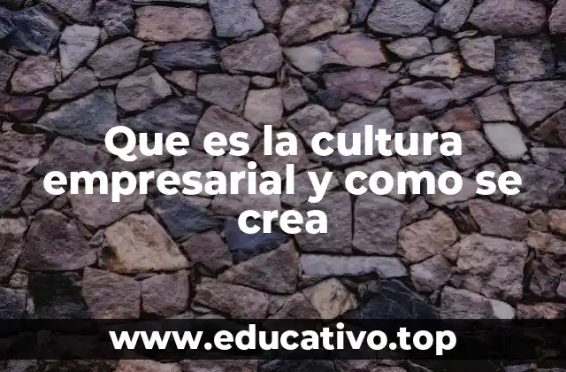 Que es la cultura empresarial y como se crea