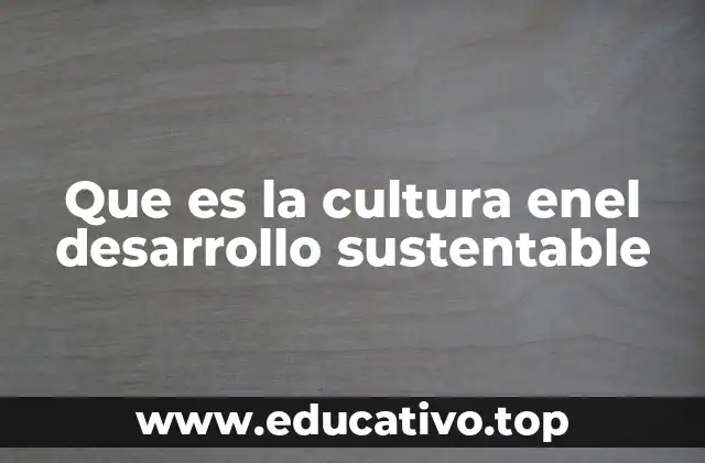 Que es la cultura enel desarrollo sustentable