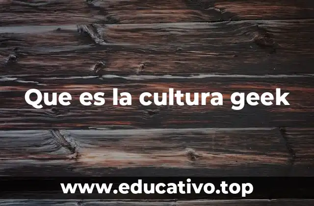 Que es la cultura geek