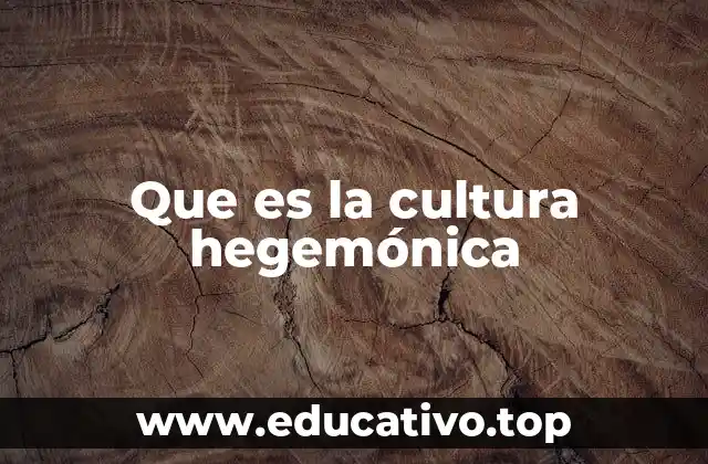 Que es la cultura hegemónica