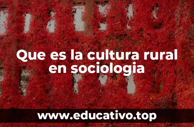 Que es la cultura rural en sociologia