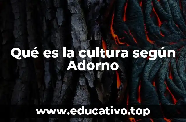Qué es la cultura según Adorno