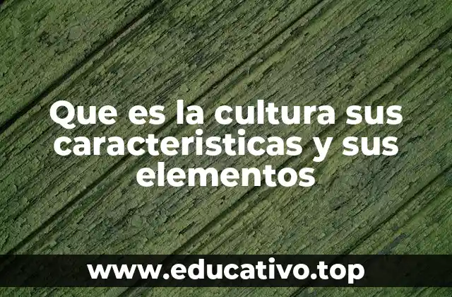 Que es la cultura sus caracteristicas y sus elementos