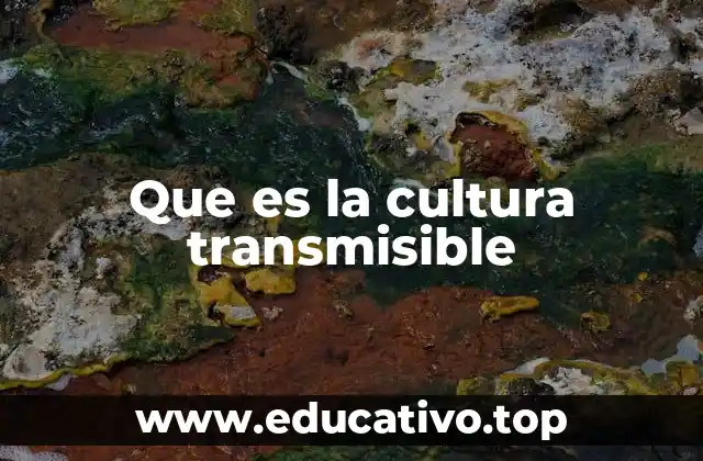 Que es la cultura transmisible