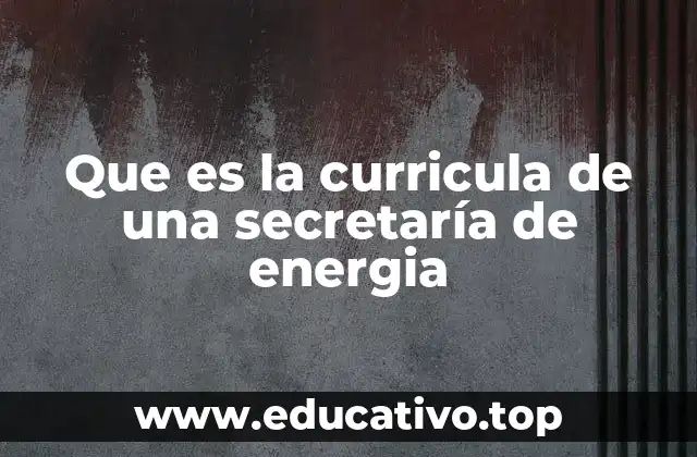 Que es la curricula de una secretaría de energia