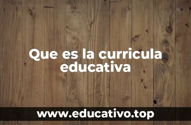 Que es la curricula educativa