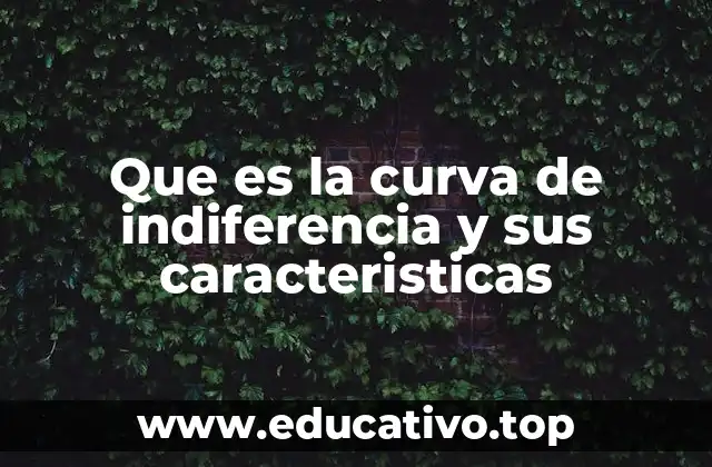 Que es la curva de indiferencia y sus caracteristicas