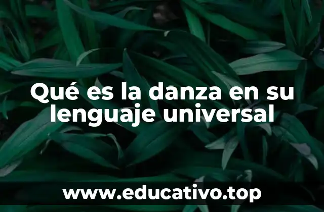 Qué es la danza en su lenguaje universal