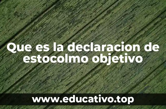 Que es la declaracion de estocolmo objetivo