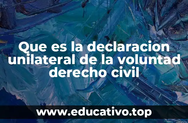 Que es la declaracion unilateral de la voluntad derecho civil