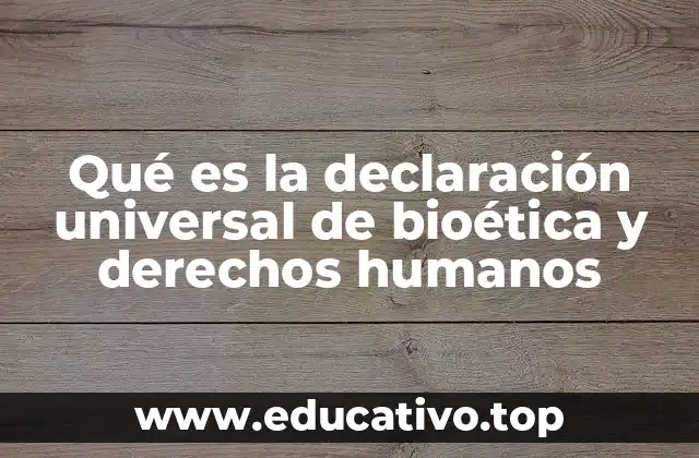 Qué es la declaración universal de bioética y derechos humanos