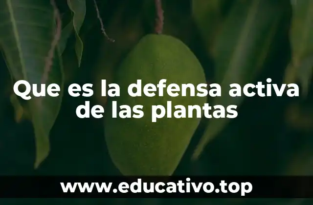 Que es la defensa activa de las plantas