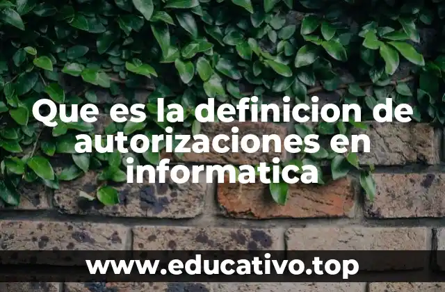 Que es la definicion de autorizaciones en informatica