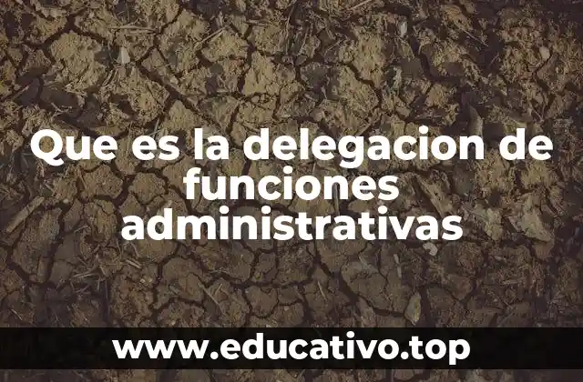 Que es la delegacion de funciones administrativas