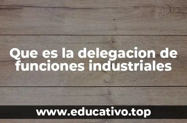 Que es la delegacion de funciones industriales