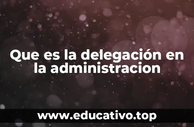Que es la delegación en la administracion