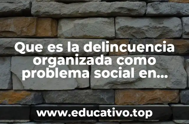 El impacto social de la delincuencia organizada en el tejido comunitario