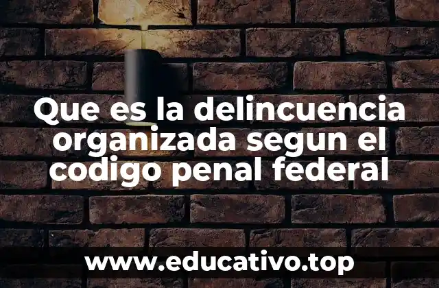 Que es la delincuencia organizada segun el codigo penal federal