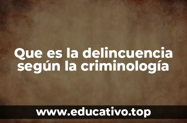 Que es la delincuencia según la criminología
